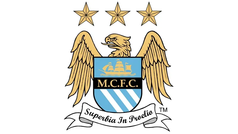 Hình ảnh Man City với lá chắn huy hiệu và con tàu lúc bấy giờ