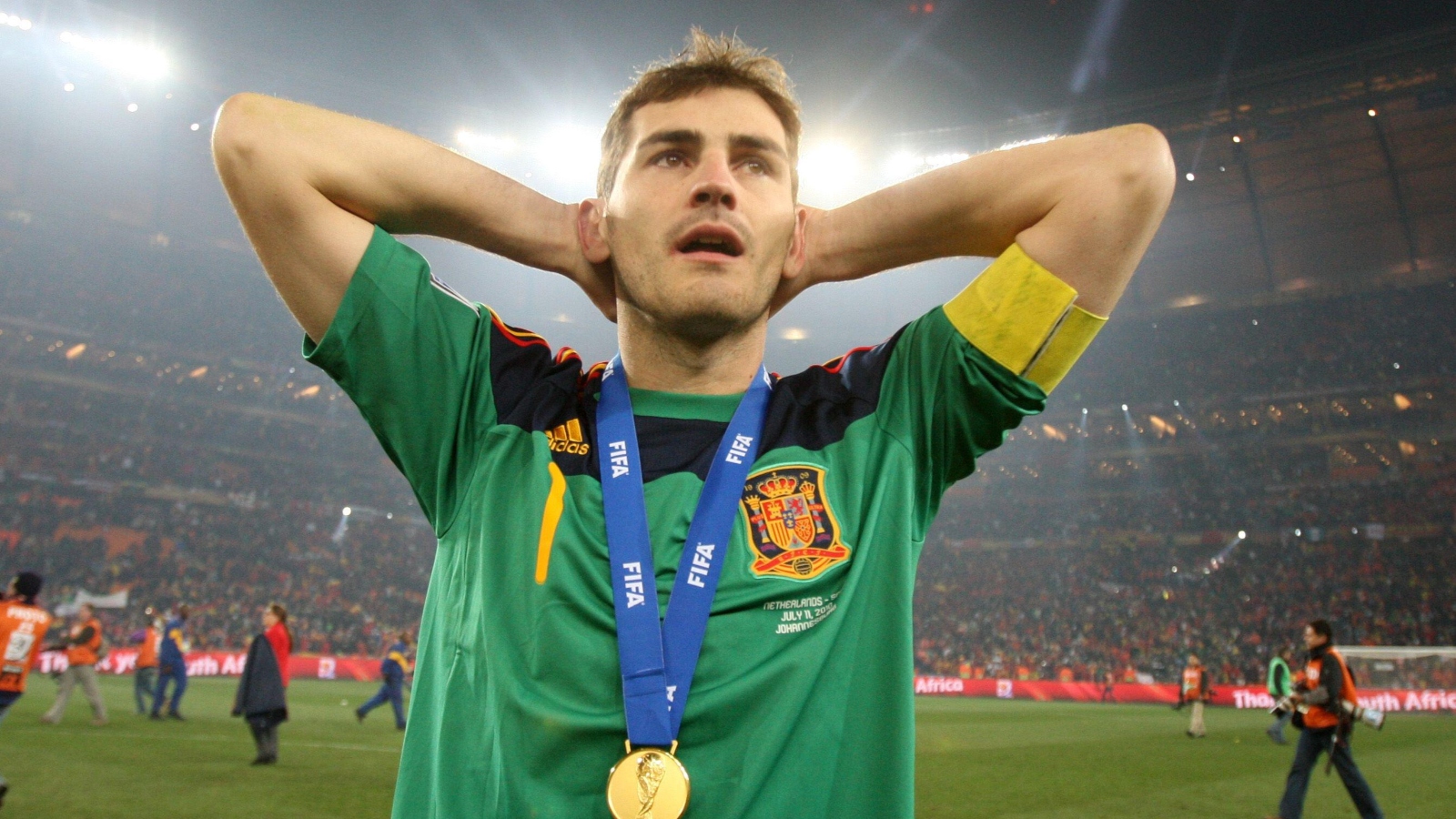 Thủ môn Iker Casillas trong màu áo đội tuyển Tây Ban Nha tại World Cup 2010